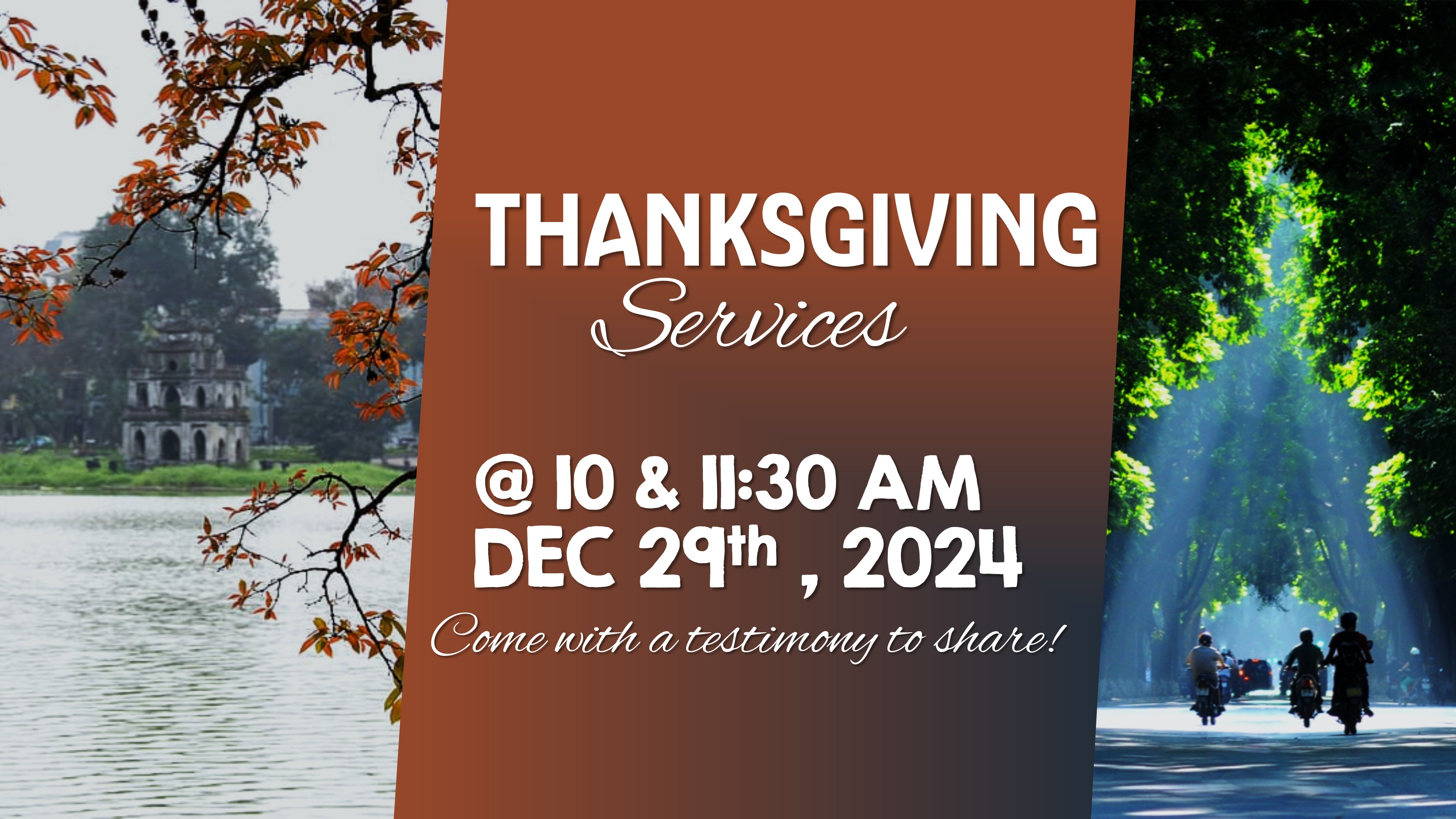 Thanksgiving Service – December 29